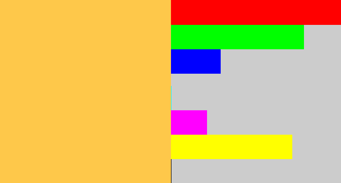 Hex color #fec84a - maize