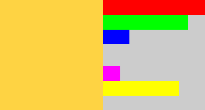 Hex color #fed343 - maize
