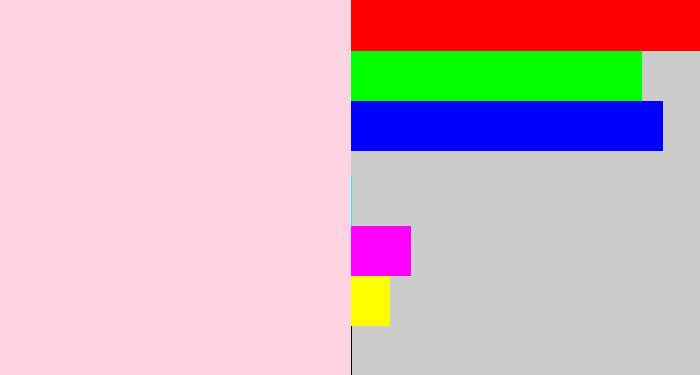 Hex color #fed4e2 - light pink