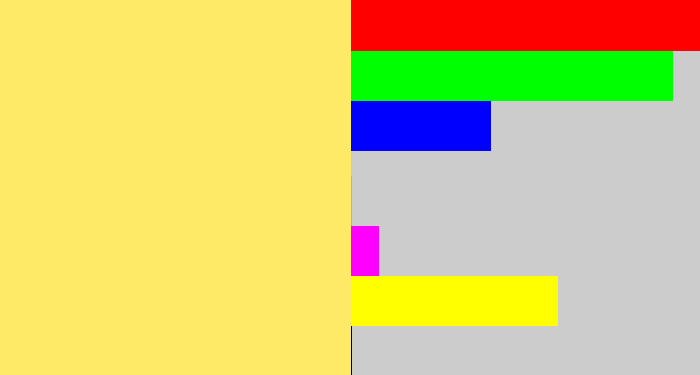 Hex color #feea67 - yellowish