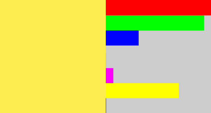 Hex color #feed4e - banana yellow