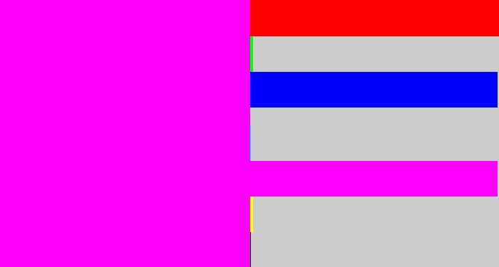 Hex color #ff02fc - bright magenta