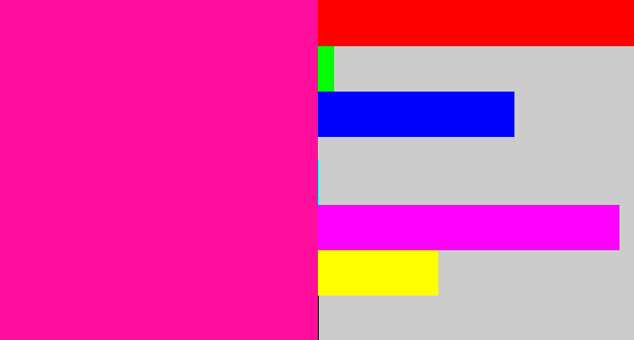 Hex color #ff0e9e - shocking pink