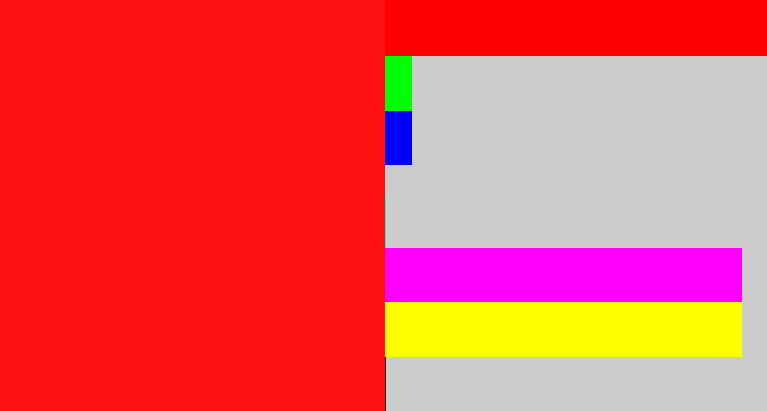 Hex color #ff1111 - bright red