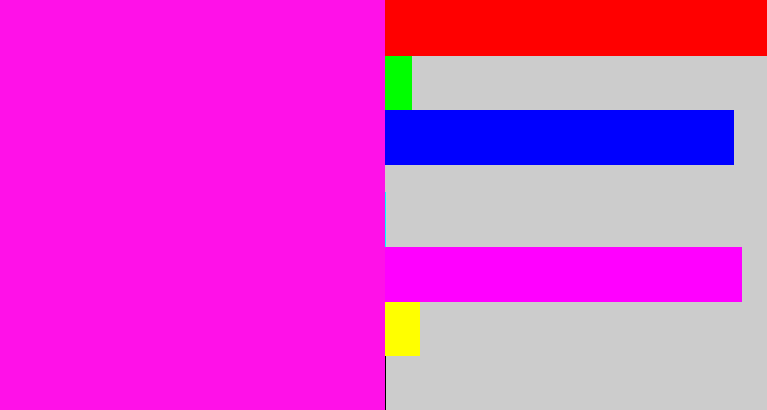 Hex color #ff11e8 - bright magenta