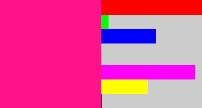 Hex color #ff128a - strong pink