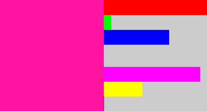 Hex color #ff13a0 - shocking pink