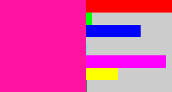 Hex color #ff13a1 - shocking pink