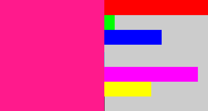 Hex color #ff1a8c - strong pink