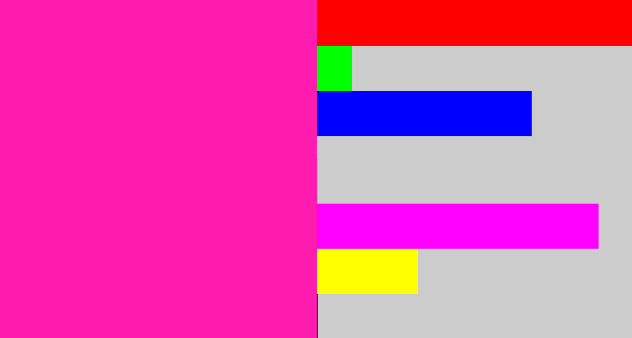 Hex color #ff1bae - bright pink
