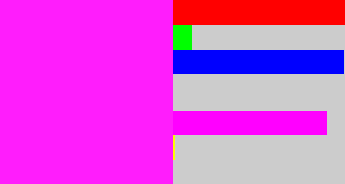 Hex color #ff1dfc - pink/purple