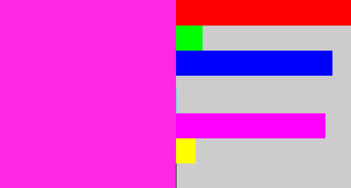 Hex color #ff27e2 - pink/purple