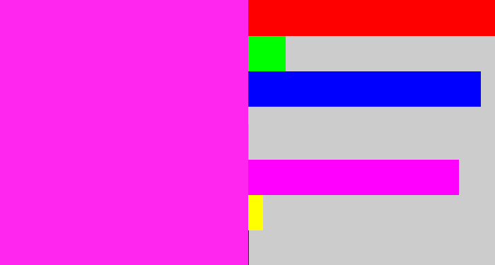 Hex color #ff27f0 - pink/purple