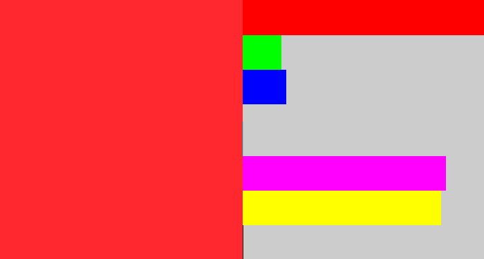Hex color #ff282e - strawberry