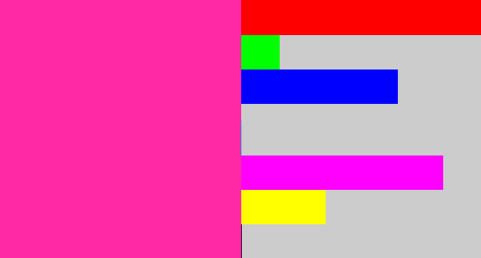 Hex color #ff29a6 - barbie pink