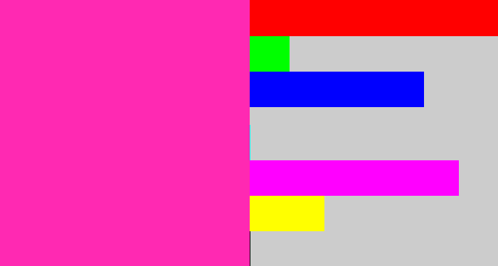 Hex color #ff29b2 - barbie pink