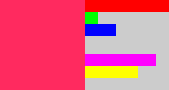 Hex color #ff2a5f - red pink