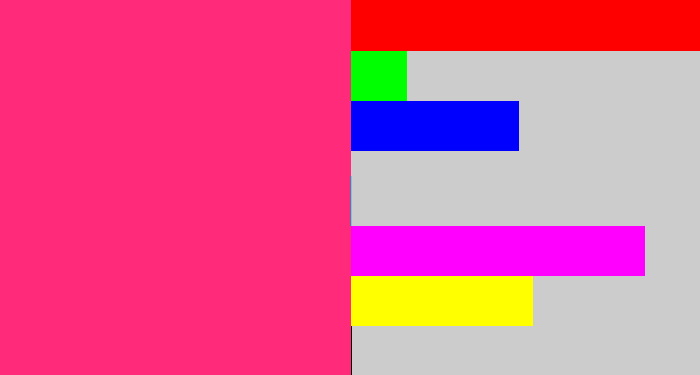 Hex color #ff2a7a - red pink