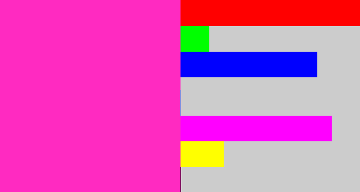 Hex color #ff2ac1 - barbie pink