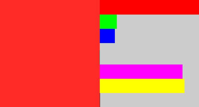 Hex color #ff2b27 - orangey red