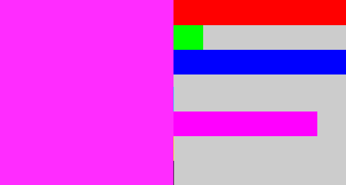 Hex color #ff2cff - pink/purple