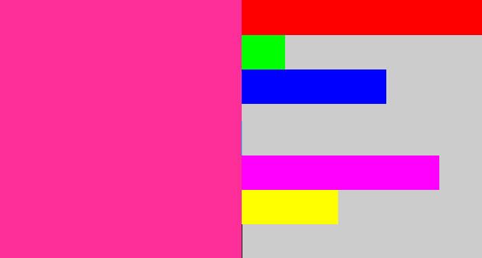 Hex color #ff2f9a - barbie pink