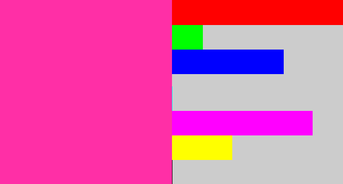 Hex color #ff2fa6 - barbie pink