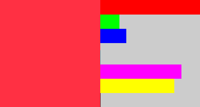 Hex color #ff3043 - lightish red