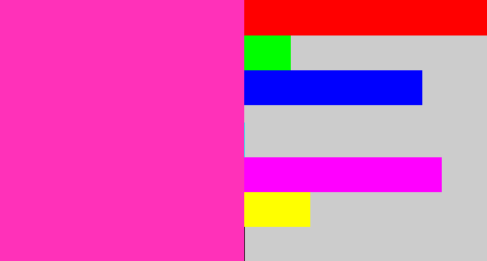 Hex color #ff31b9 - barbie pink