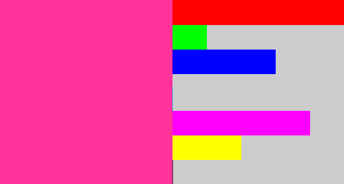 Hex color #ff339a - barbie pink