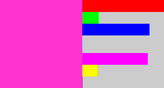 Hex color #ff34d0 - purple pink