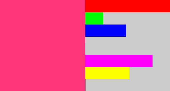 Hex color #ff357b - warm pink