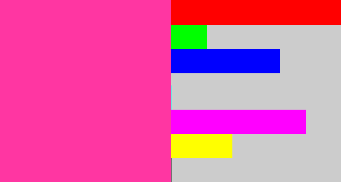 Hex color #ff36a2 - barbie pink