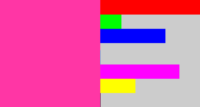 Hex color #ff36a5 - barbie pink