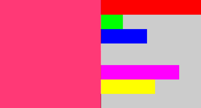 Hex color #ff3876 - warm pink