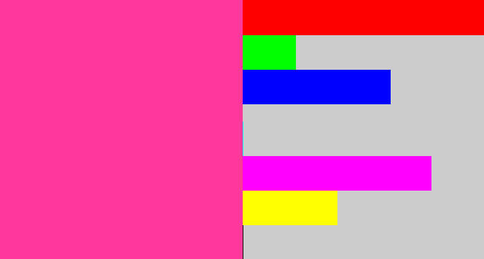 Hex color #ff389c - barbie pink