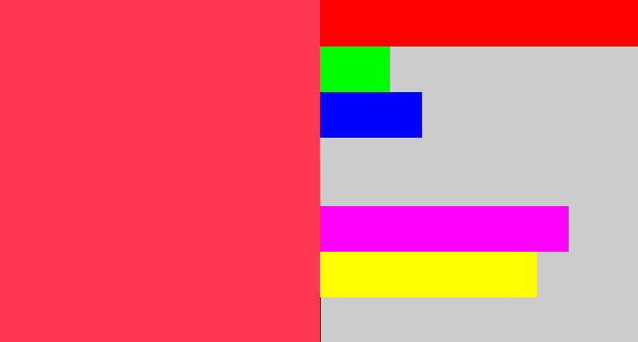 Hex color #ff3952 - lightish red