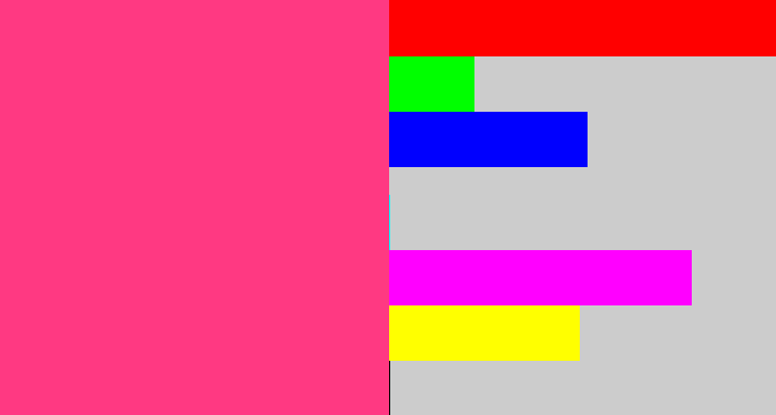 Hex color #ff3982 - warm pink