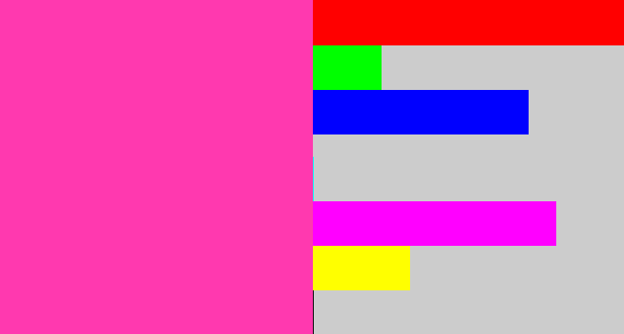 Hex color #ff39af - barbie pink