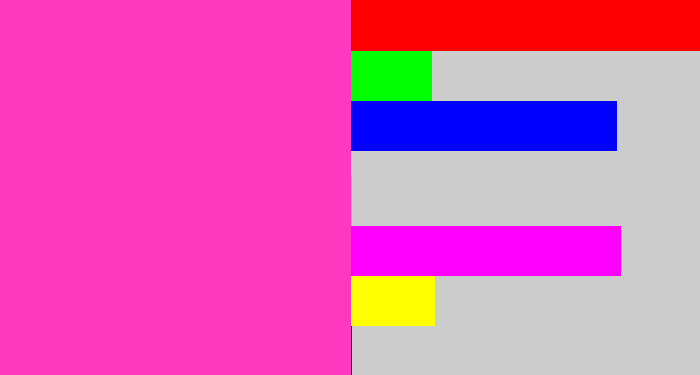 Hex color #ff3ac1 - barbie pink