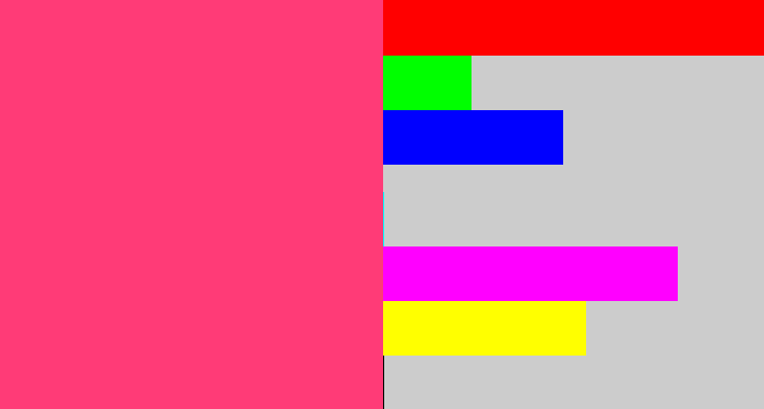 Hex color #ff3b77 - warm pink