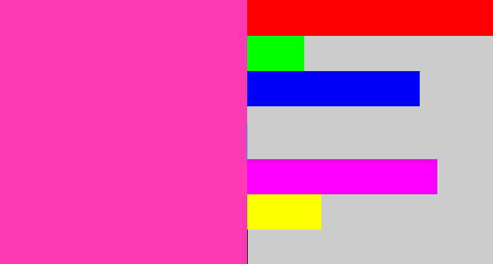 Hex color #ff3bb3 - barbie pink