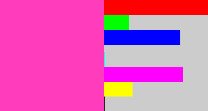 Hex color #ff3cbb - barbie pink