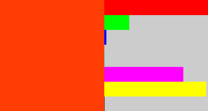 Hex color #ff3d05 - red orange