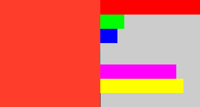 Hex color #ff3d2b - orangey red