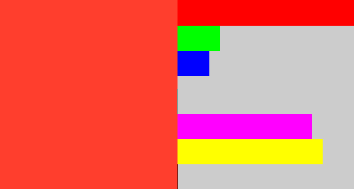 Hex color #ff3e2d - orangey red