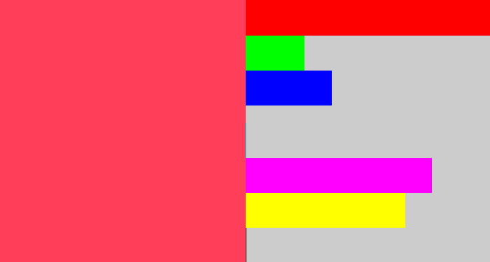 Hex color #ff3e5a - watermelon