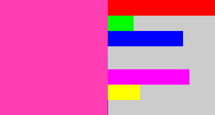 Hex color #ff3eb3 - barbie pink