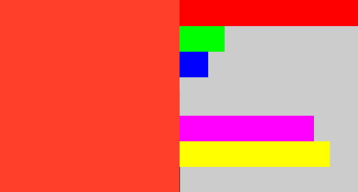 Hex color #ff3f29 - orangey red