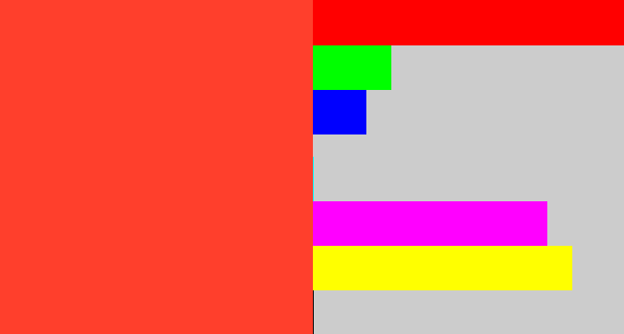 Hex color #ff3f2c - orangey red